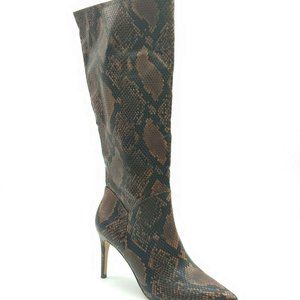 Steve Madden Brown Snake Print Heeled Boots